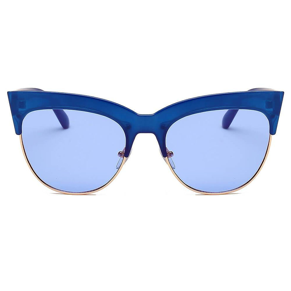 Thumbnail: HENRIETTA | Women Half Frame Round Cat Eye Sunglasses
