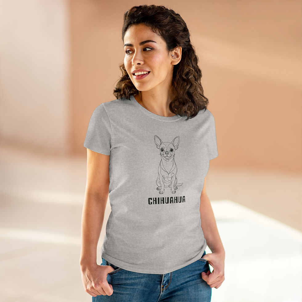 Thumbnail: Chihuahua Line Art T-Shirt — Women's | Black