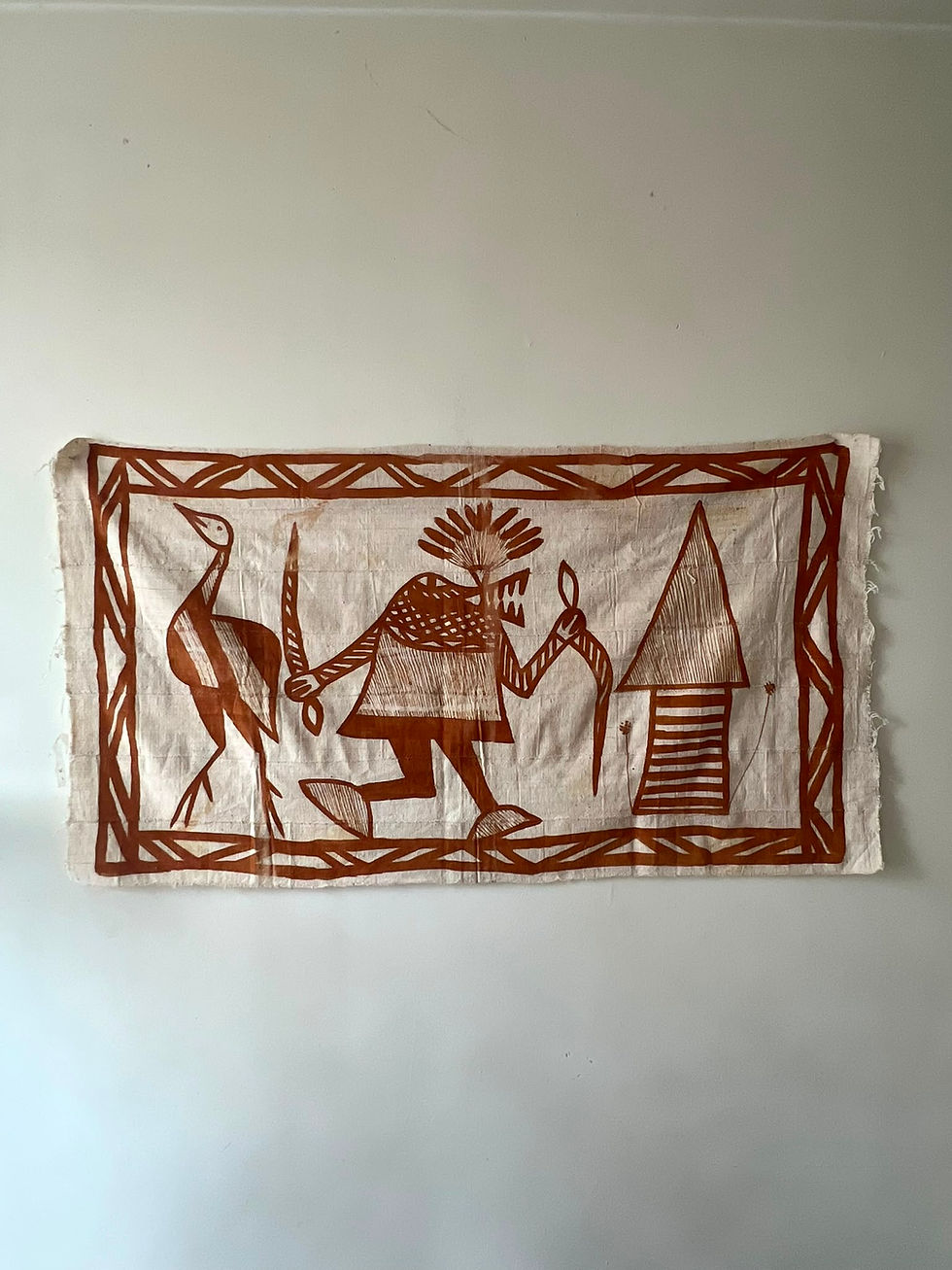 Miniature : Toile de Korhogo, scène cérémonielle — Sénoufo, Côte d'Ivoire