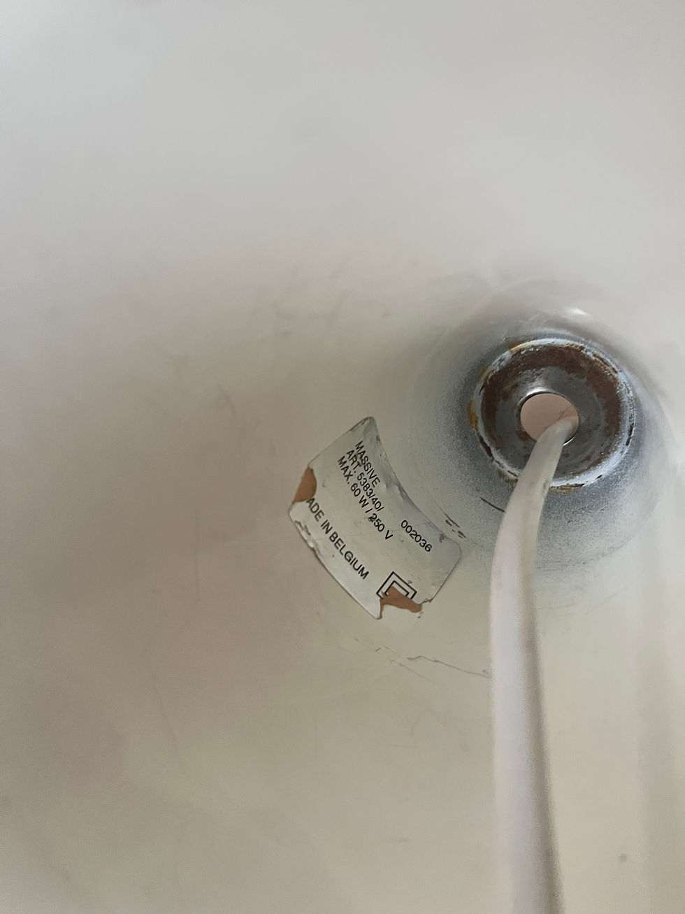 Miniature : Suspension tulipe blanche massive1970