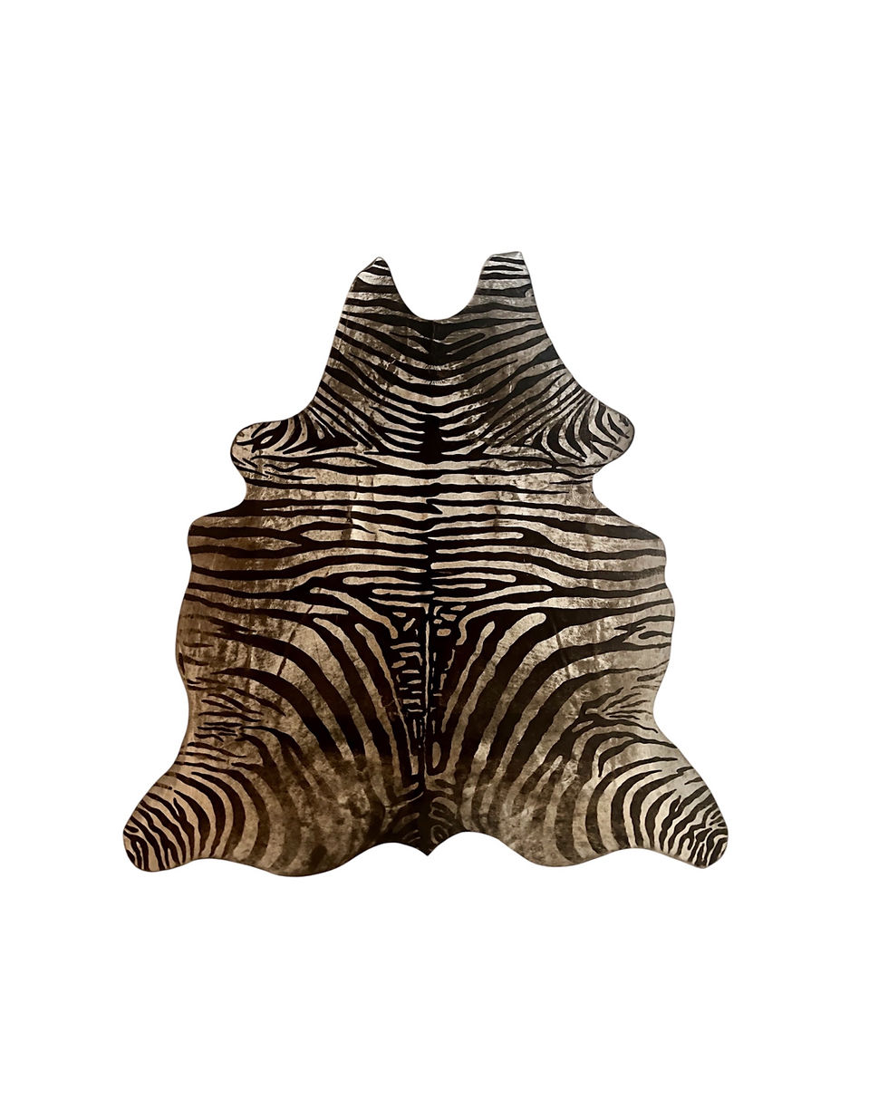 Miniature : Tapis de peau véritable imprimé zèbre