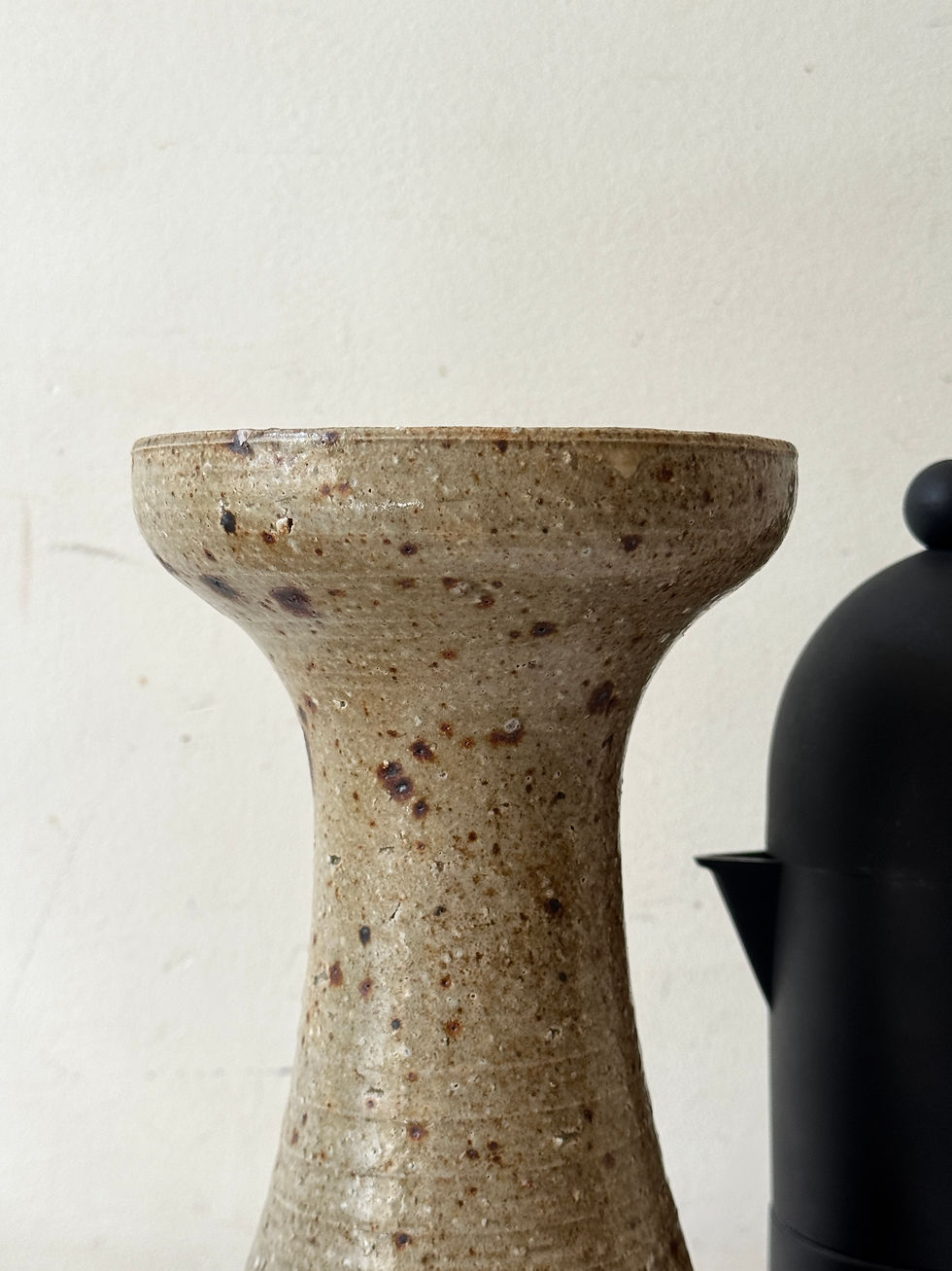 Miniature : Vase bougeoir en gres pyrité, Alain Blanchard