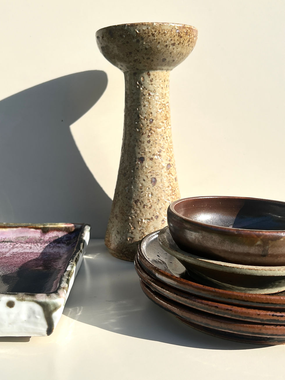Miniature : Vase-coupelle en grès émaillé, Alain Blanchard, Poterie du Méjou