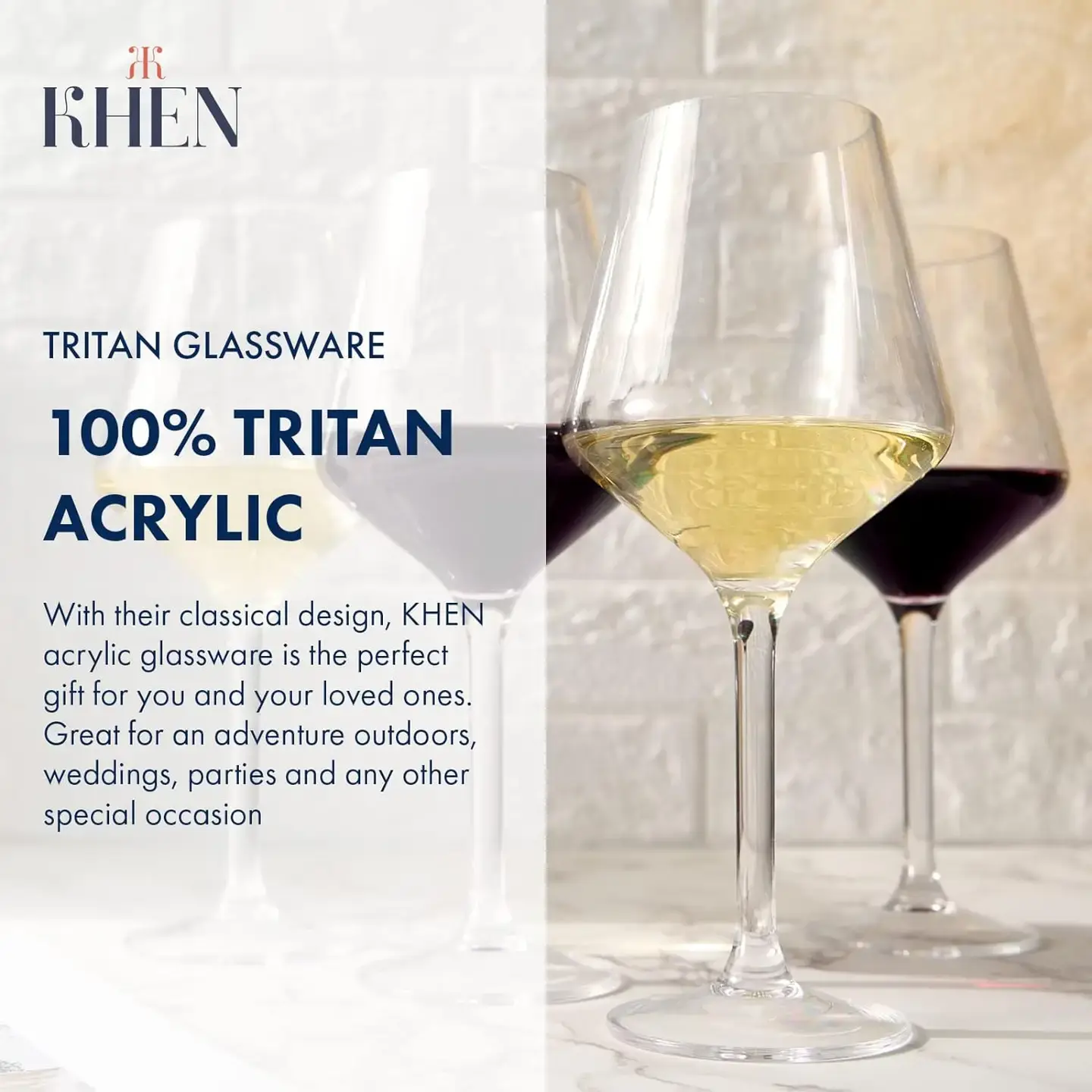 Clear "Tritan" Acrylic Single Wine Glass