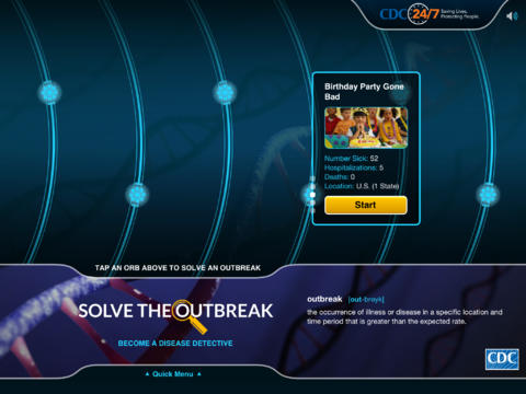 iPad App Solve the Outbreak