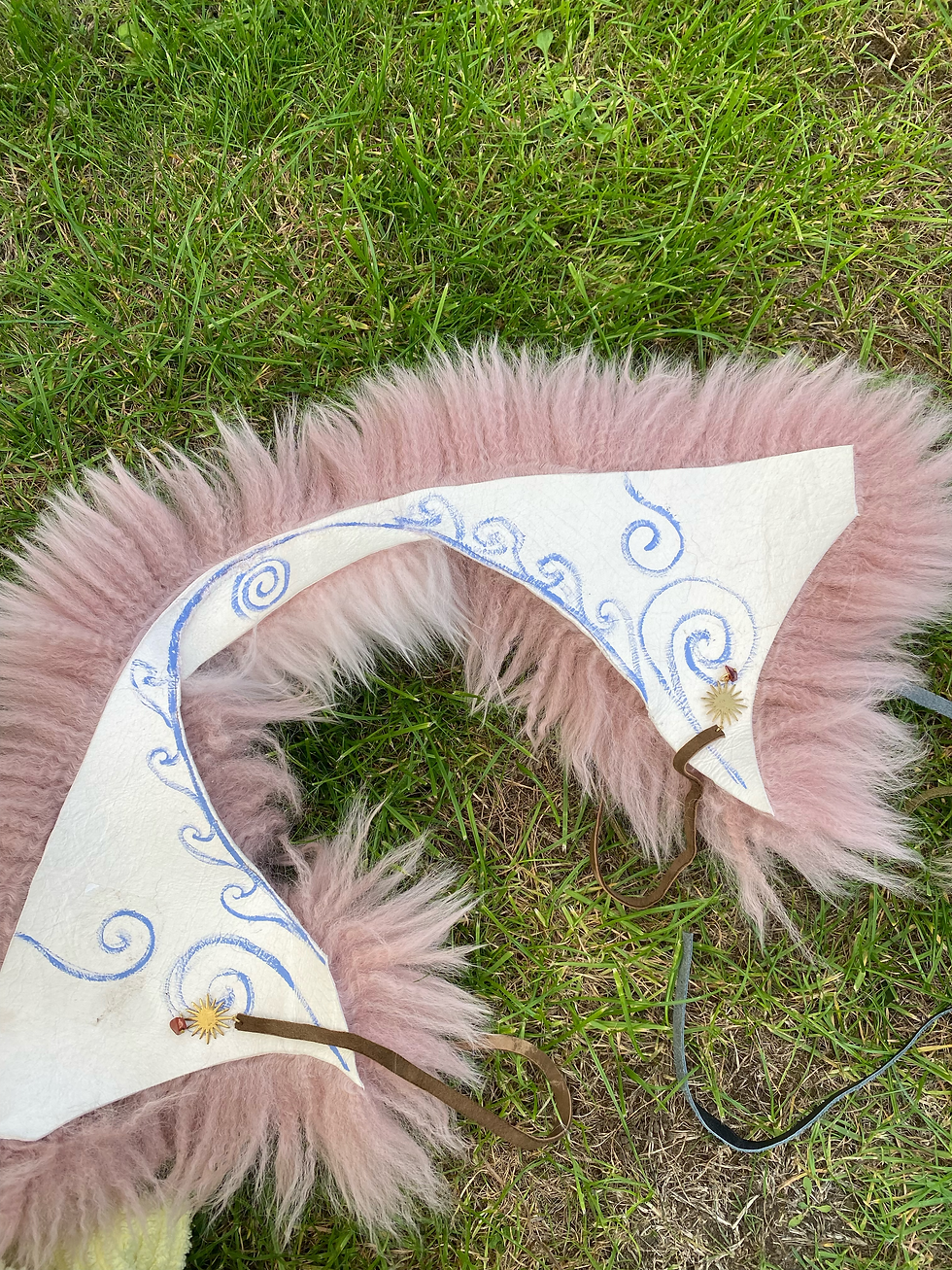 Thumbnail: Spiral & Brass Sun Sheepskin Collar