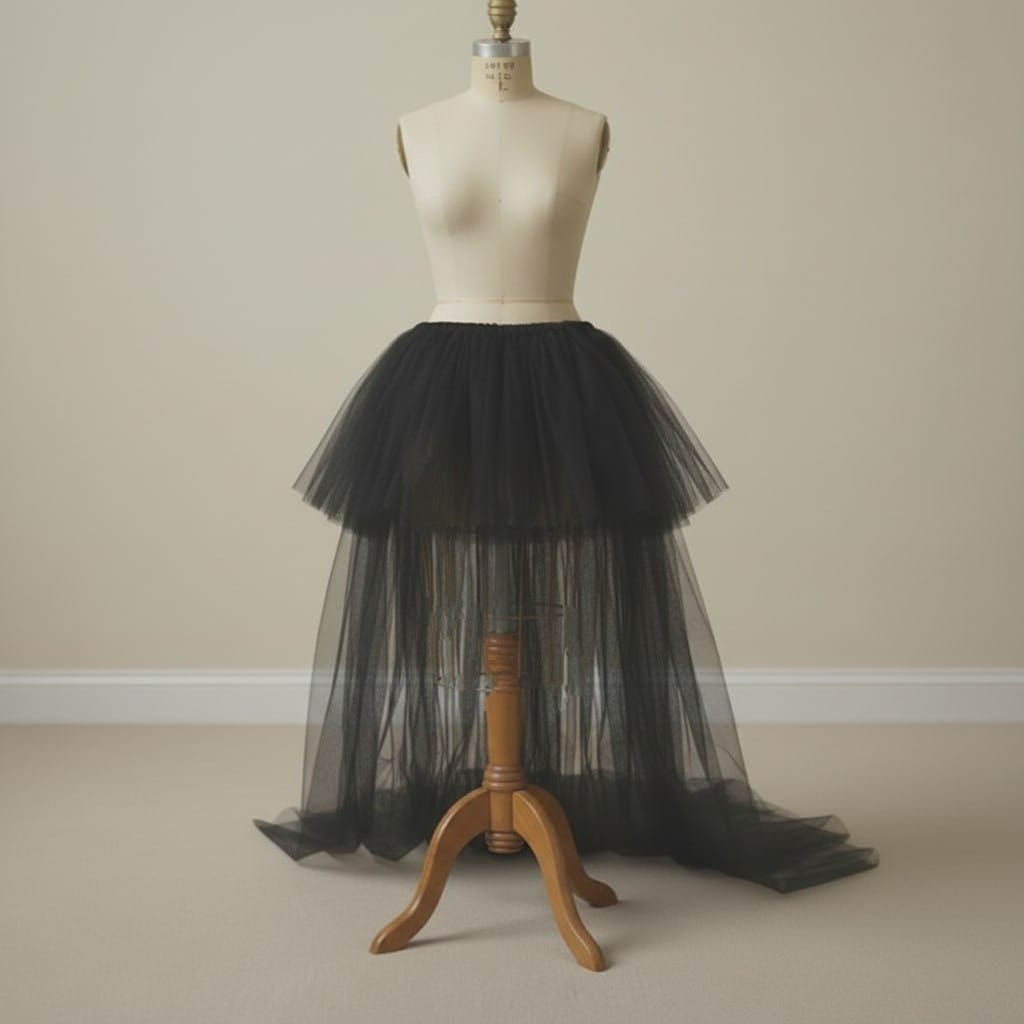 Gothic Tulle Skirt with Train | Elastic Fit | Fairy Grunge | Sizes 8–30
