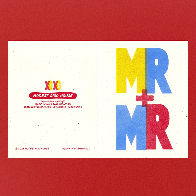 Mr + Mr Block Letters - Risograph Card