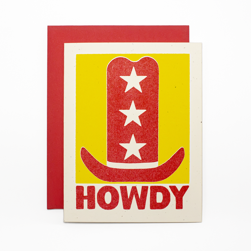 Howdy Hat - Risograph Card