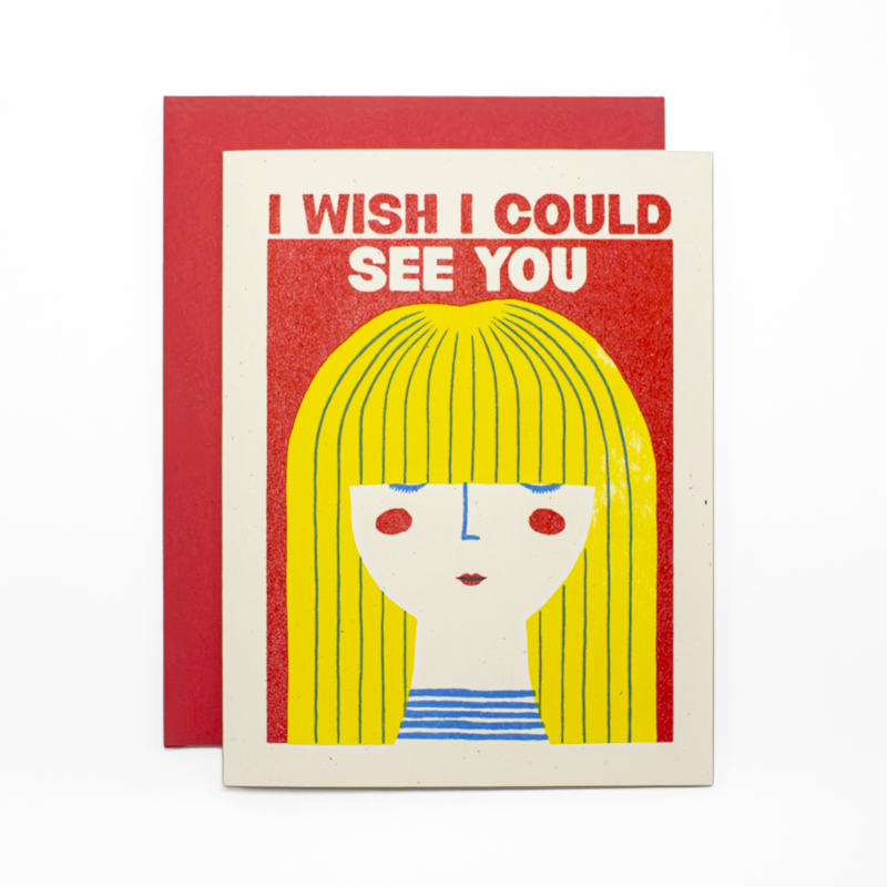 I Wish I Could See You - Risograph Card