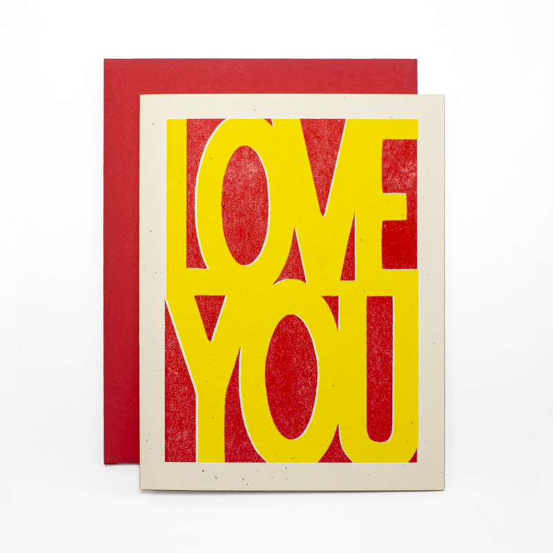 Love You - Risograph Card