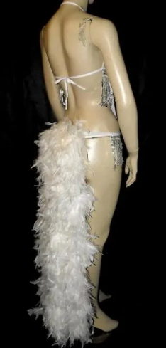 Thumbnail: Long Feather Bustle Tail Train Cosplay Carnival Dance Fantail Showgirl Burlesque