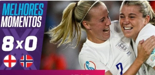 Seleção da Inglaterra feminina faz goleada historica e ganha de 8x0 da Noruega
