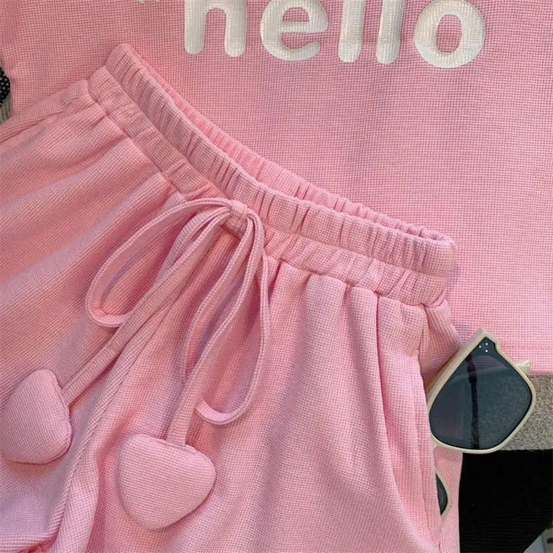 New 4 -14 Years  Summer Girls Clothing Set Letter Print Sleeveless