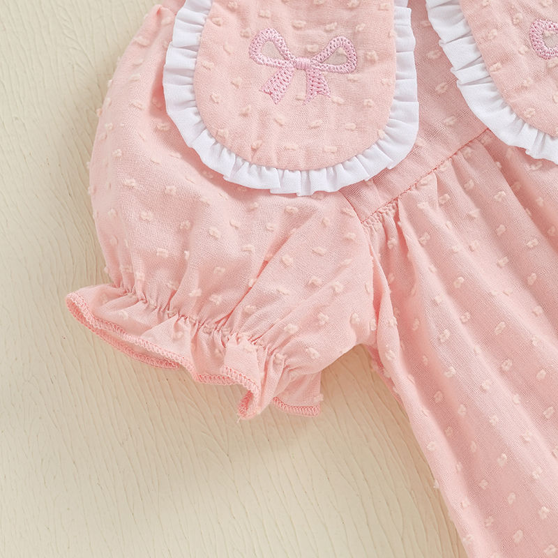 Adorable Toddler Dress with Ruffle Sleeves and Floral Embroidery Detail Perfect
