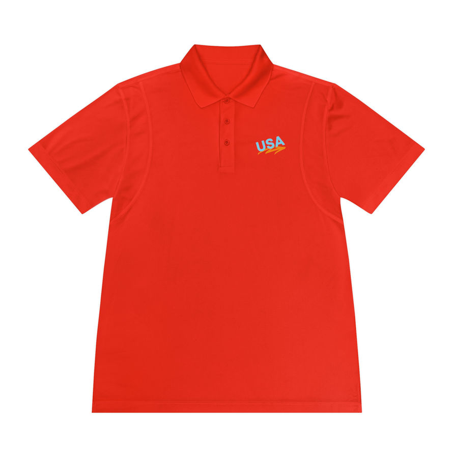 Red short-sleeve polo shirt