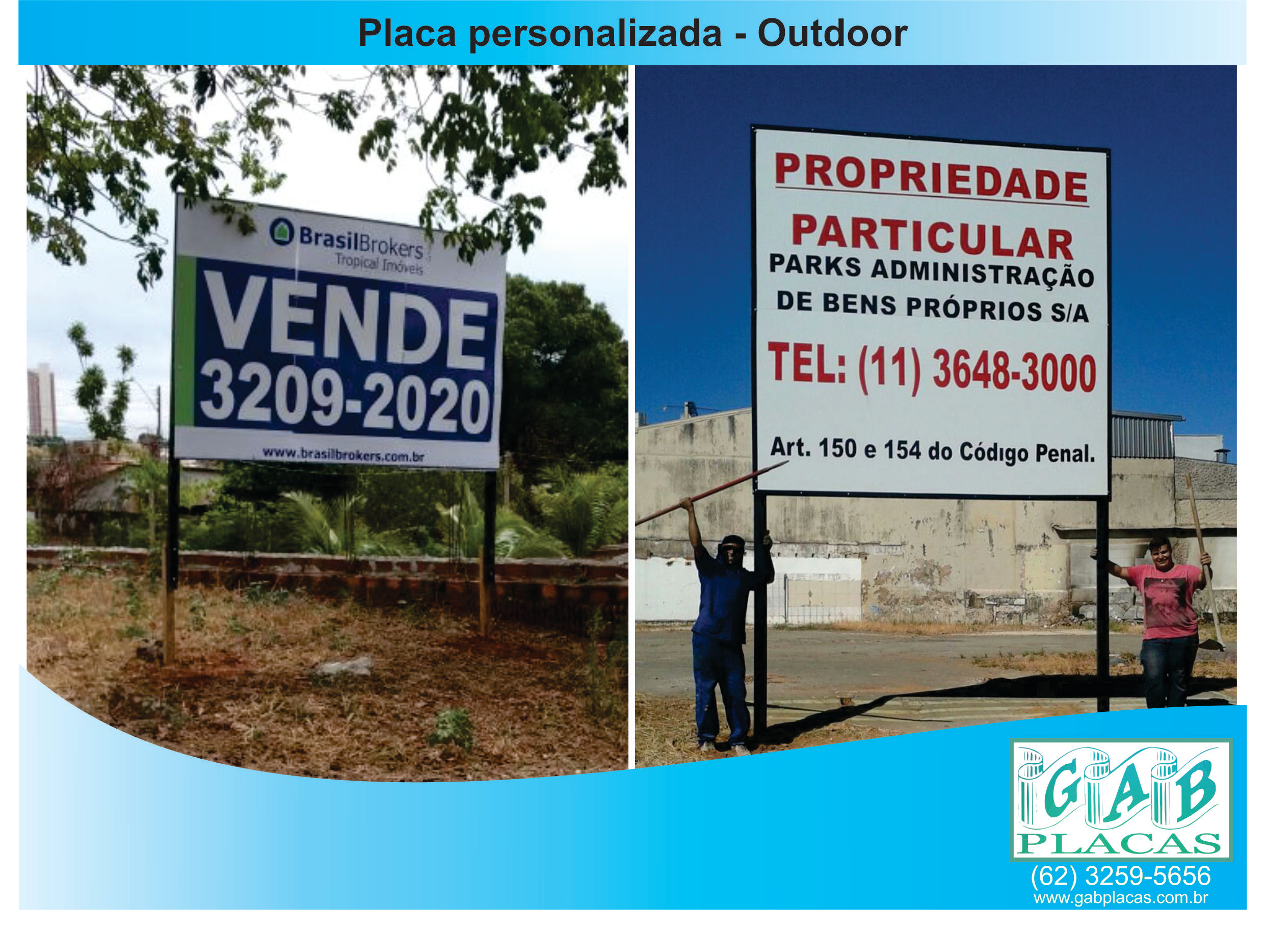 Placa comunicação visual