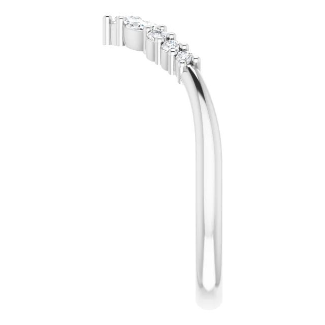 Thumbnail: 14K White Gold 1/5 CTW Natural Diamond Contour Band