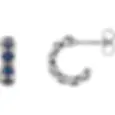 14K White Gold Sapphire Huggie Earrings