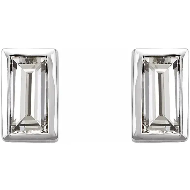 14K White Gold 1/5 CTW Natural Diamond Bezel-Set Earrings