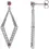 Thumbnail: 14K White Gold Natural Pink Sapphire & 3/8 CTW Natural Diamond Geometric Earrings