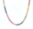 14k White Gold Multi Sapphire Line Necklace front view