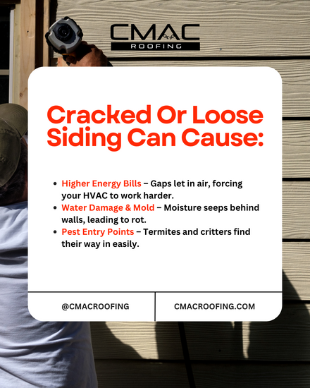 Cracked or loose siding can cause problems