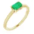 14K Yellow Gold Genuine Emerald Ring