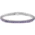 14K White Gold Natural Amethyst 7 1/4" Line Bracelet