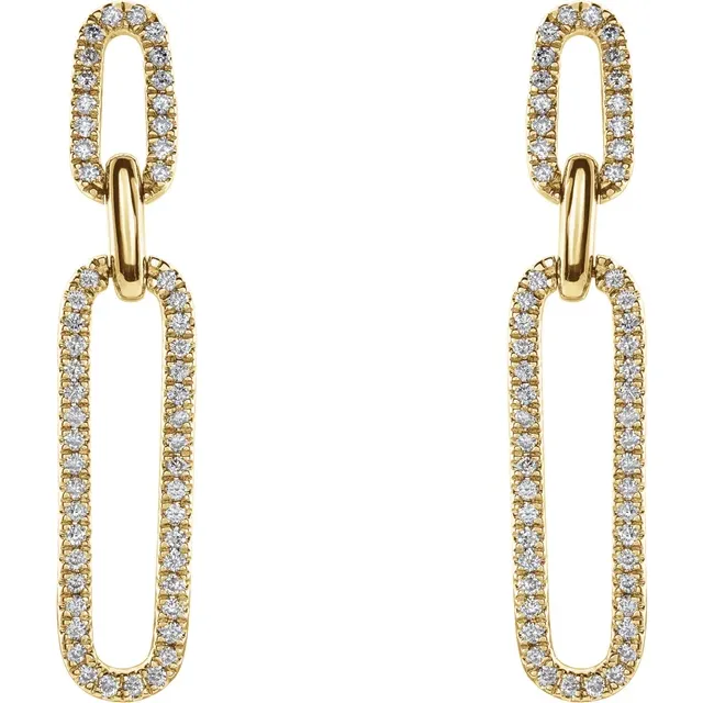 Diamond link earrings