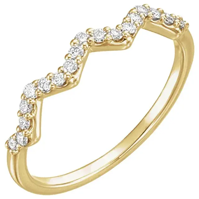 14K Yellow Gold 1/5 CTW Natural Diamond Stackable Ring