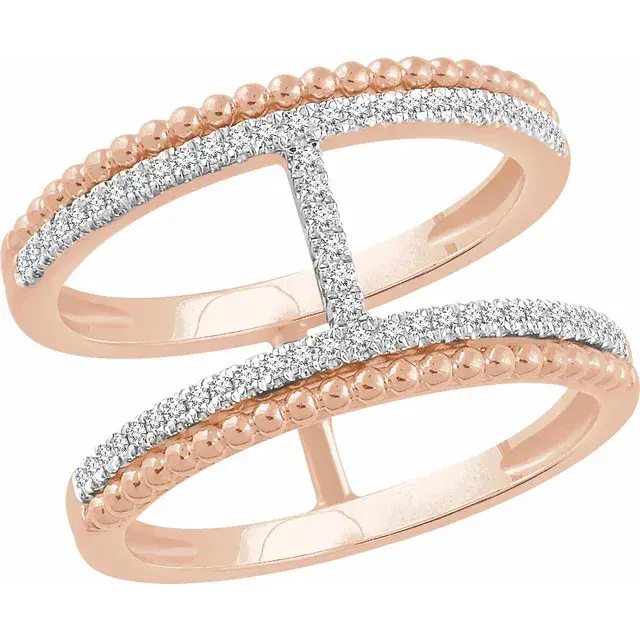 Thumbnail: 14K Rose Gold 1/5 CTW Natural Diamond Negative Space Ring