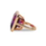 20 x 20 mm Asscher Cut Purple Amethyst 14k Rose Gold Bezel Set Cocktail Ring