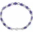 14K White Gold 7x5 mm Oval Natural Amethyst 7 1/4" Bracelet