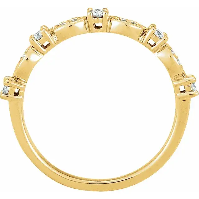 Thumbnail: 14K Yellow Gold 1/5 CTW Natural Diamond Stackable Ring