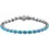 Thumbnail: 14K Gold Natural Oval cut Turquoise Line Bracelet