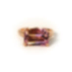 Bi-Color Ametrine Pixelated Emerald Cut Gemstone 14k Rose Gold Cocktail Ring