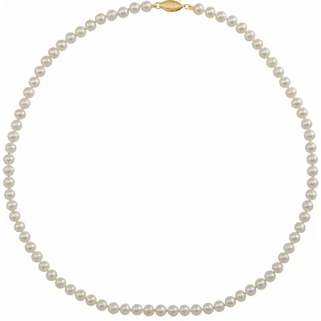 14K Yellow Gold Cultured Freshwater Pearl 16-18" Strand