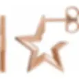 Thumbnail: 14K Rose Gold Star Huggie Earrings