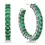 Thumbnail: 7Ct Emerald Round Hoop 14K Gold front and side view