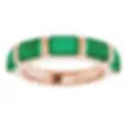 Thumbnail: 14K Rose Gold 6x4 mm Natural Emerald Gemstone Band