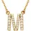 Thumbnail: Natural Diamond M Initial Necklaces In Yellow Gold