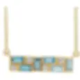 14K Yellow Gold Blue Topaz Multi-Gemstone & 1/8 CTW Natural Diamond Bar 18" Necklace