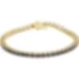 14K Yellow Gold Natural Blue Sapphire Line 7" Bracelet