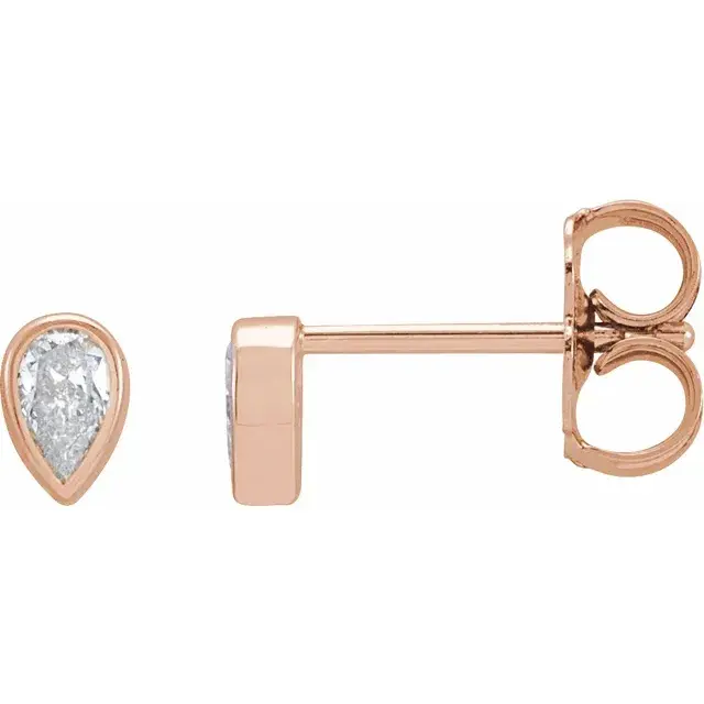 14K Rose Gold 1/5 CTW Natural Diamond Micro Bezel-Set Earrings