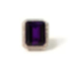 Thumbnail: 50 Carat Purple Amethyst & Natural Diamond 14k White Gold Cocktail Ring