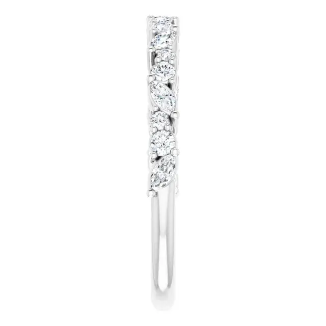 Thumbnail: 14K White Gold 3/8 CTW Natural Diamond Anniversary Band Side View