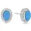 Thumbnail: 1.52Ct Turquoise Halo Stud Earring 14K White Gold