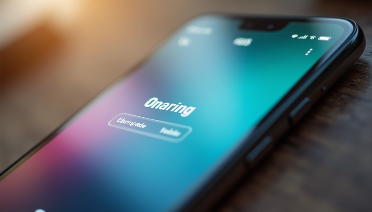 Eye-level view of a smartphone displaying a fast-loading website homepage