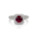 1.28 ct. Genuine Ruby & Diamond Ring In 18K White Gold